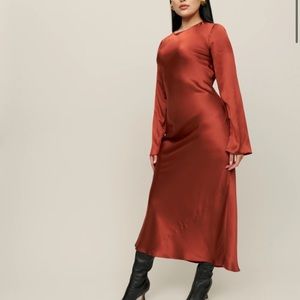 Reformation Davina Rust Midi Dress